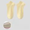 Women's Summer Thin Cotton Pure Color Mesh Breathable Sweat Absorption Deodorant Boneless Socks