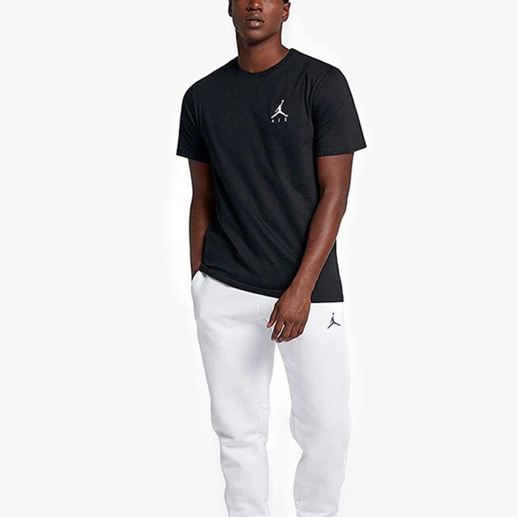 Jordan Embroidered Logo Crew Neck Short Sleeve T-Shirt Men Tops Black DA6800-010
