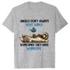 Unisex Blouse Funny Animal Jokes Cartoon Tshirts Angels Dont Always Have Wings Graphic Female Clothing Unisex Tee Shirts Tops