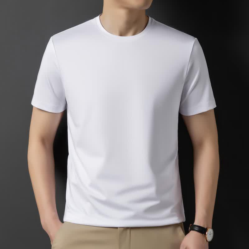 YUZHAOLIN Men's Summer Solid Color Round Neck T-Shirt