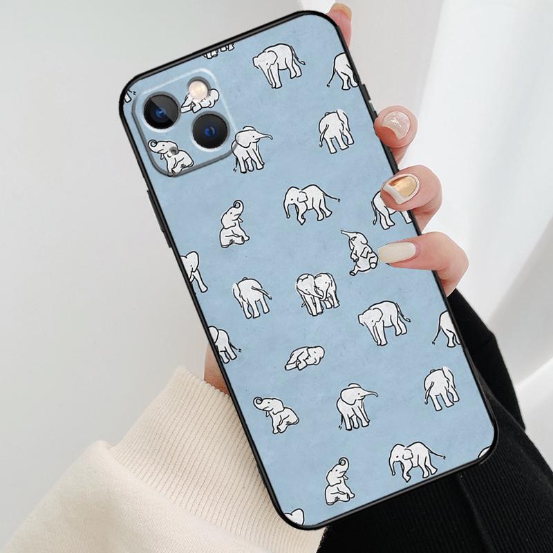 Cute Baby Elephant Phone Case For iPhone 17 Pro Max 14 13 12 11 15 16 Pro Max Mini 16 15 Plus 16e 17 Air Cover