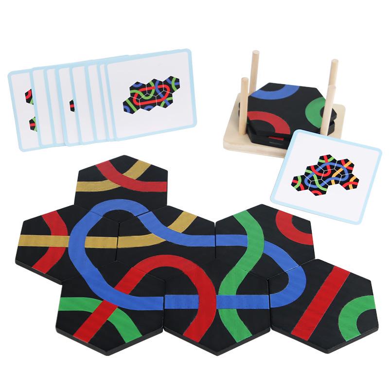 

Toddler Wooden Mind Path Puzzle: Spatial Thinking, Logic & Color Recognition Toy for Kids.