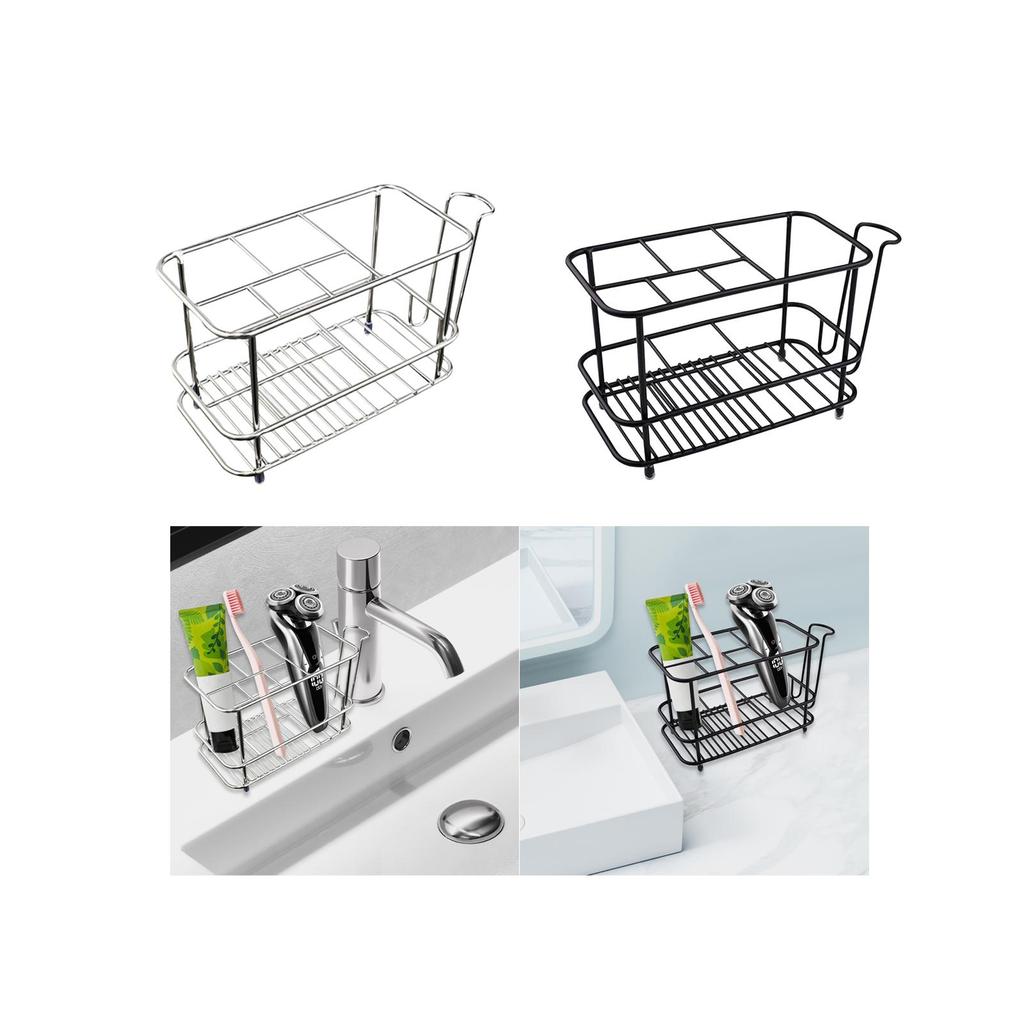 Stainless Steel Toothbrush Holder Toothpaste Holder Stand Counter Stand for Bathroom Countertop Vanity Electric Toothbrush