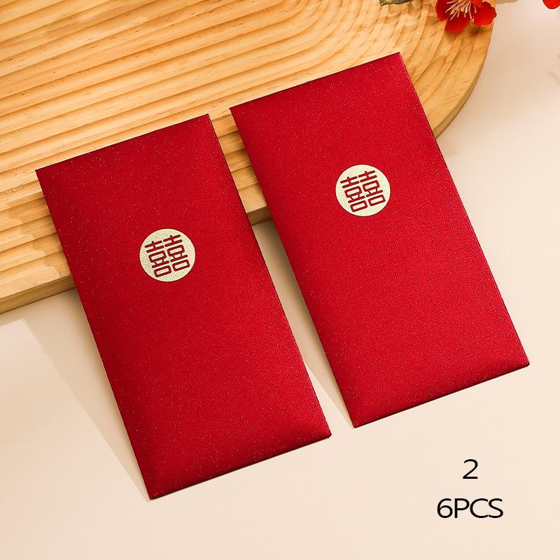 6Pcs/Pack Chinese Red Envelope  Year Spring Festival Children Lucky Money Envelopes Birthday Marry Red Packet Gift Red Bag