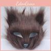 Theme Halloween Masquerade Party Furry Fox Half Mask Animal Cosplay Make Up