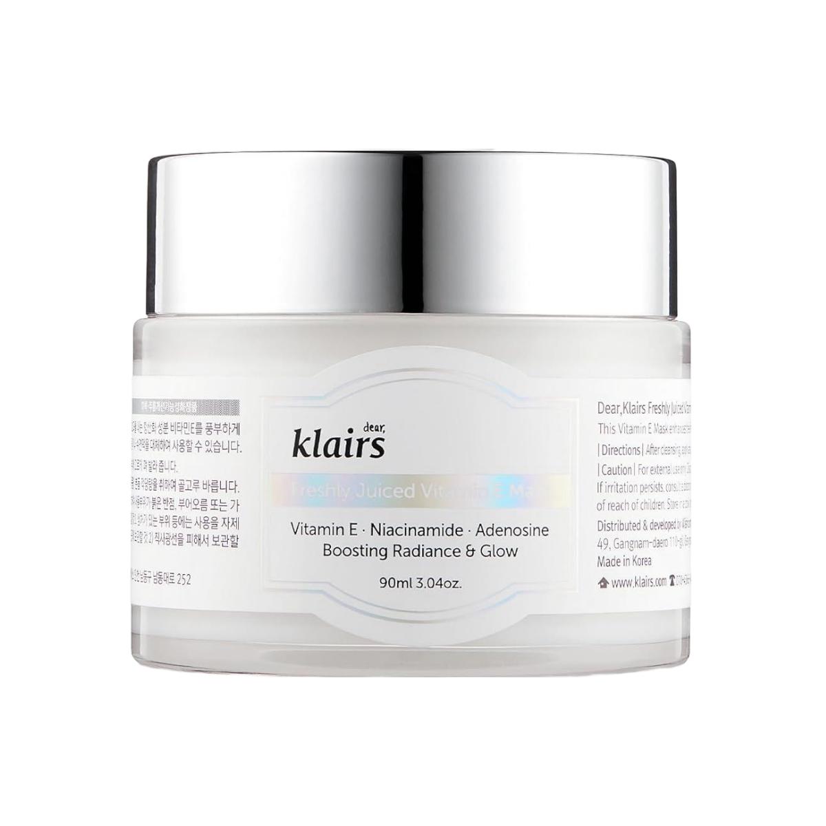 Dear, Klairs Freshly Juiced Vitamin E Mask - Glowing & Intense Moisturizing, 90g