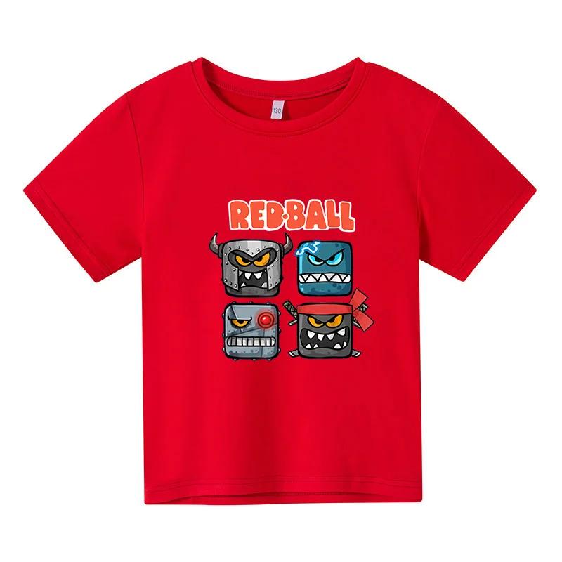 

2025 Детская Милая Одежда С Принтом RED BALL 2RD, Детская Летняя Модная Футболка, Футболки с Мультяшными Персонажами, Повседневные Топы С Коротким Рукавом Для Девочек 140