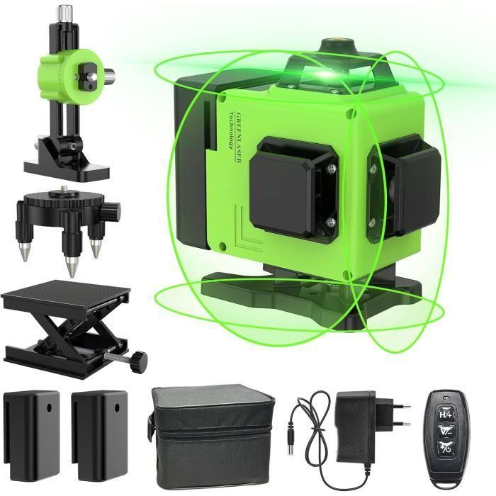Niveau Laser - Autonivelant - Vert - 4 x 360 lasers - Précision ±1.5 mm - Portée 30 m