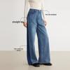 ELLE Women's French Retro Wide-Leg Denim Jeans