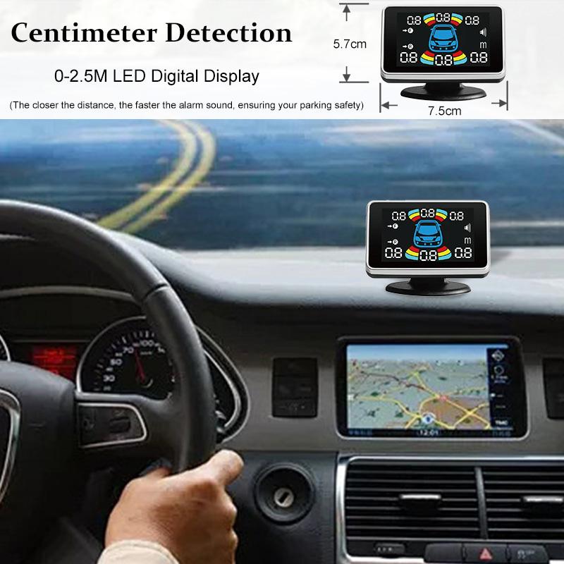 Electromagnetic Parking Sensor LED Monitor 8 Sensor Front Parktronic System Motion Detection Backlight