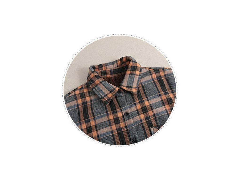 Women's Winter Brushed Plaid Long Sleeve Mid-Length Coat