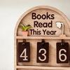 Book Read This Year Counter Track Up to 999 Book Wooden Annual Reading Goal Challenge Tracker with Number Signs Bookshelf Decoration Book Lovers Gift