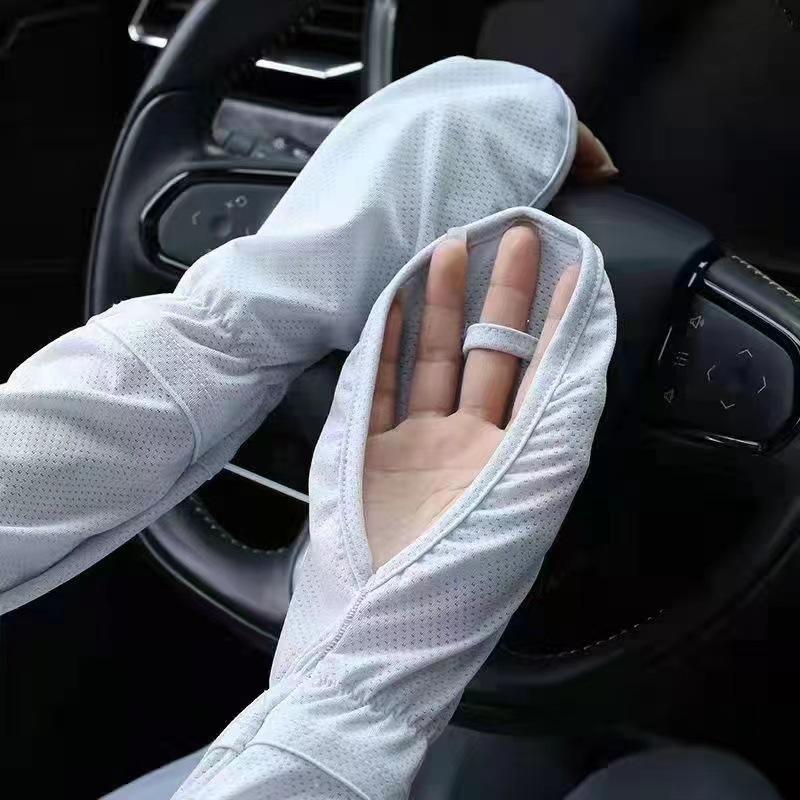 1 Pair Anti-sunburn Sleeve Summer Uv Solar Arm Sleeves Women's Driving Sun Protection Long Sleeve Anti-UV Cycling Sleeves Loose
