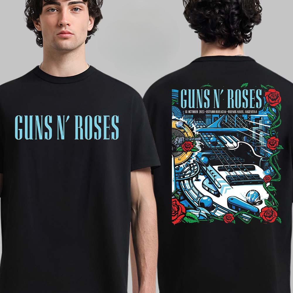 2026 Guns N Roses Cotton Band Shirt Unisex Summer Short Sleeve Fashion Brand Tee Luxury Casual Vintage
