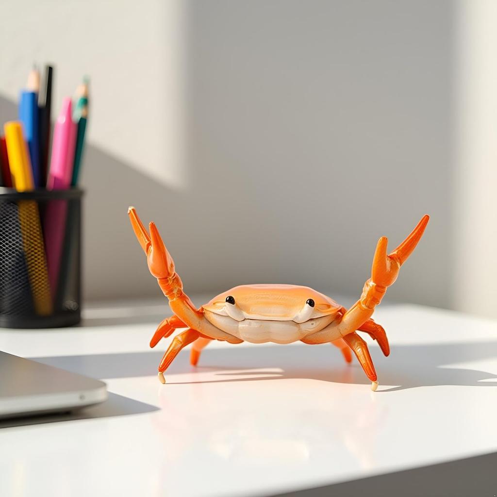 Creative Crab Pen Holder Weightlifting Crabs Pen Stand Storage Rack, Office Desktop Decoration, Pencil Holders Desk Supplies Holders and Dispensers,