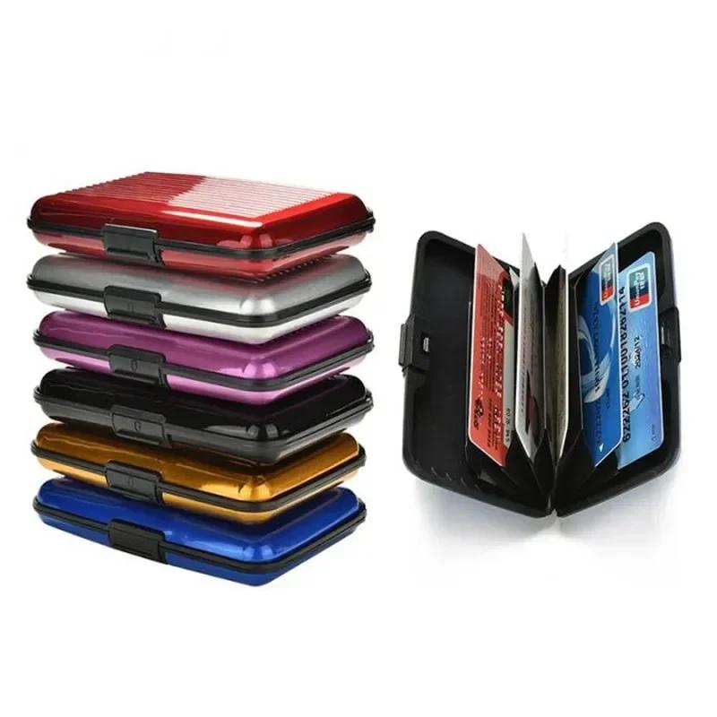 1Pc Men Aluminum Bank Card Holder Blocking Hard Case Wallet Solid Credit Card Anti-RFID Scanning Protect Card Holder Dropship