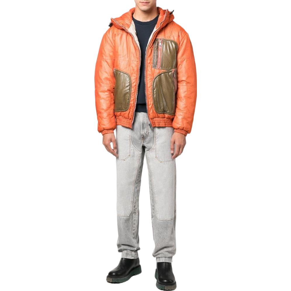 Diesel Jackets Men's Orange Hooded (Non-detachable) Moderate Other A062930PDAM37A