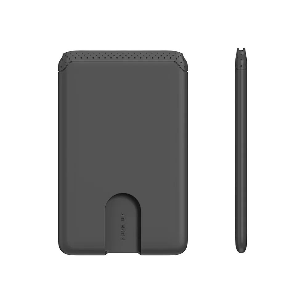 

Silicone Lightweight Cardholder, Shockproof, 3M Adhesive, Soft Mobile Wallet Easy-to-push Universal Phone Case чорний