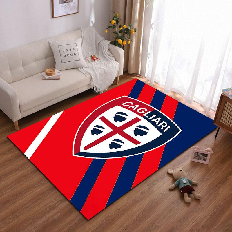 Cagliari Logo Red Blue Carpet suitable as a non-slip mat for the living room or bedroom sofa