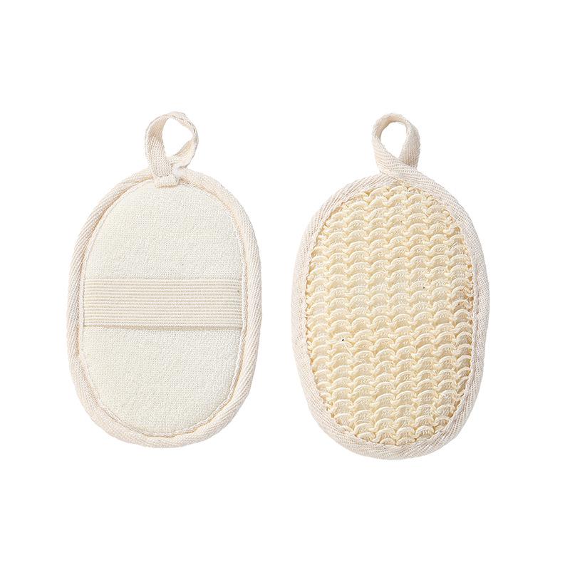 Summer Loofah Bath Scrubber Slices: Cotton & Linen Back Scrubber with Dotted Design