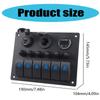 Waterproof 6 Gang Switches Panel with Digital Voltmeter Marine Vehicle Switches