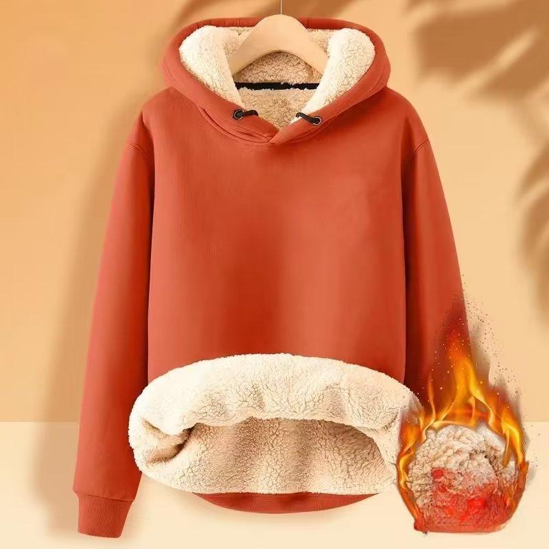 Kapuzenpullover Herren Plus Samt Dick Warm Locker Studenten Kapuzenpullover Herren Pullover Lammfelljacke