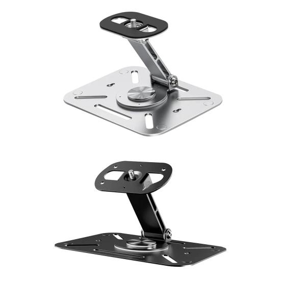 Aluminum Alloy Projector Stand 360-Degree Rotating Height Adjustable Heavy Duty 3-in-1 Projector Holder Desk Wall Ceiling Mount with 1/4-Inch Thread