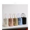 Fashion sheepskin draw strip braided hand-held bucket bag women's bag 2025 new versatile casual shoulder bag crossbody bag