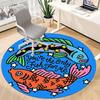 1pc Fish Love Office Round Area Rug, Indoor Mat Suitable For Office, Under Office Chairs Bedroom Living Room Home Decor, Room Deco