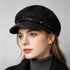 Autumn and Winter New Female British Versatile Plaid Woolen Hat Octagonal Hat Casual Painter Hat Beret