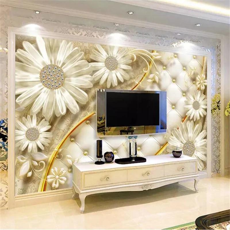 Wallpaper Flowers 3d Murals Luxury Jewelry Wallpaper Hotel Background Wallpaper For Walls 3d