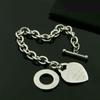 Bracciale a cuore in acciaio al titanio stile INS: Fibbia OT, Design di Lusso per Signore