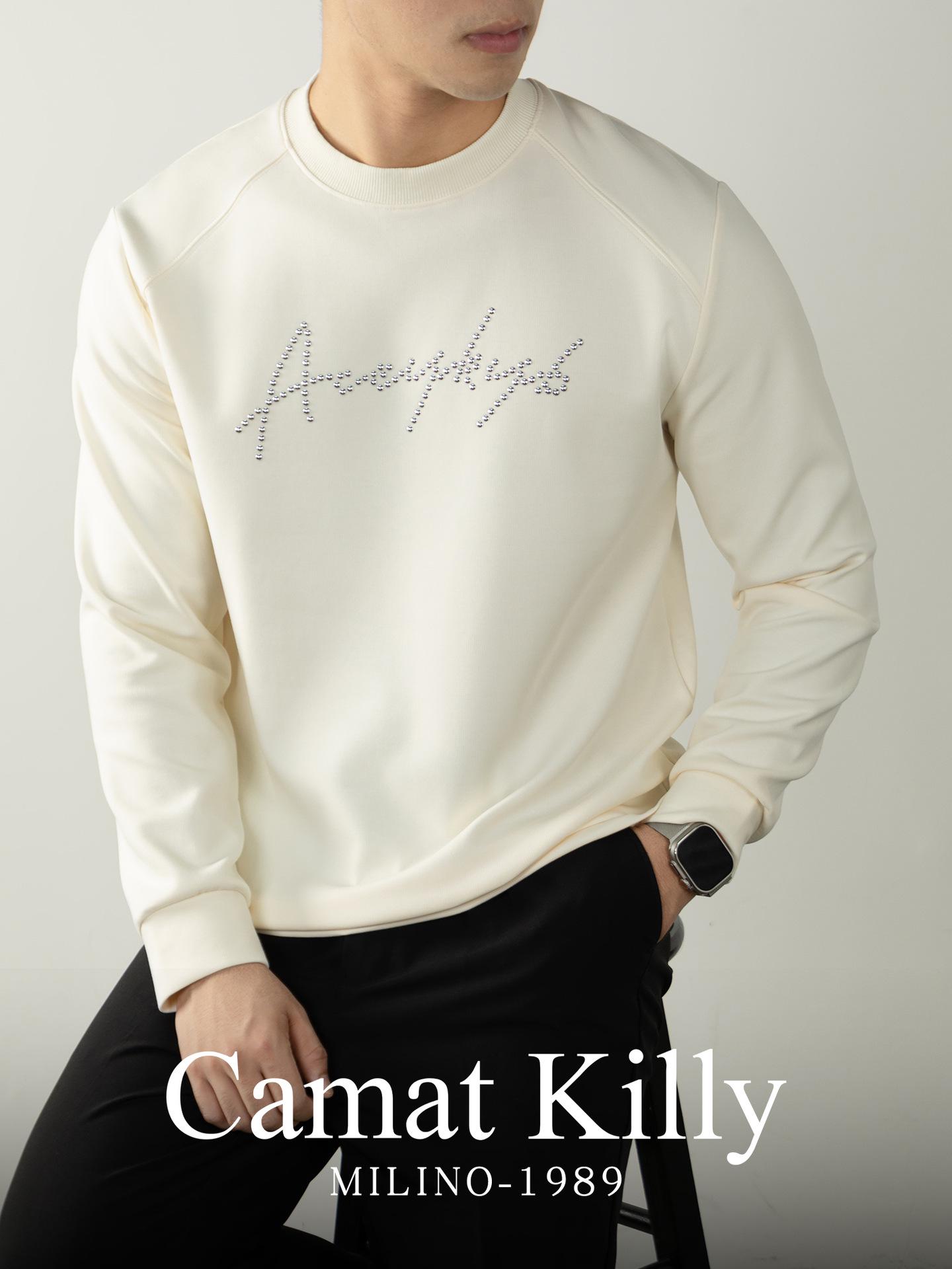 Gentleman s Luxury: Double-Sided Akita Stripe Heavyweight Hoodie with Letter Hot-Drilled Raglan Sleeves 3XL грязно-белый