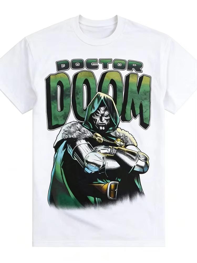 

Marvel 2026 New Fantastic Four Dr Doom Comic Graphic High Quality Mens and Womens Short Sleeve Plus Size Casual TShirts M