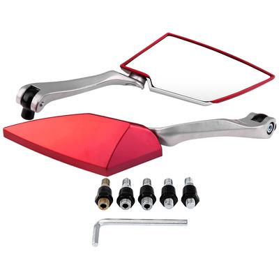 1 Pair Universal Motorcycle Motorbike Rearview Rear View Side Mirror Red