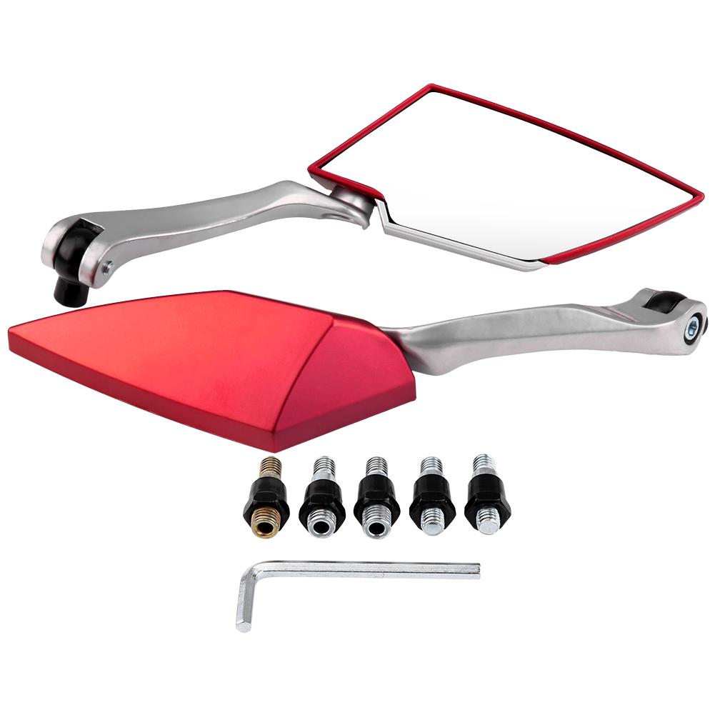 

1 Pair Universal Motorcycle Motorbike Rearview Rear View Side Mirror Red червоний