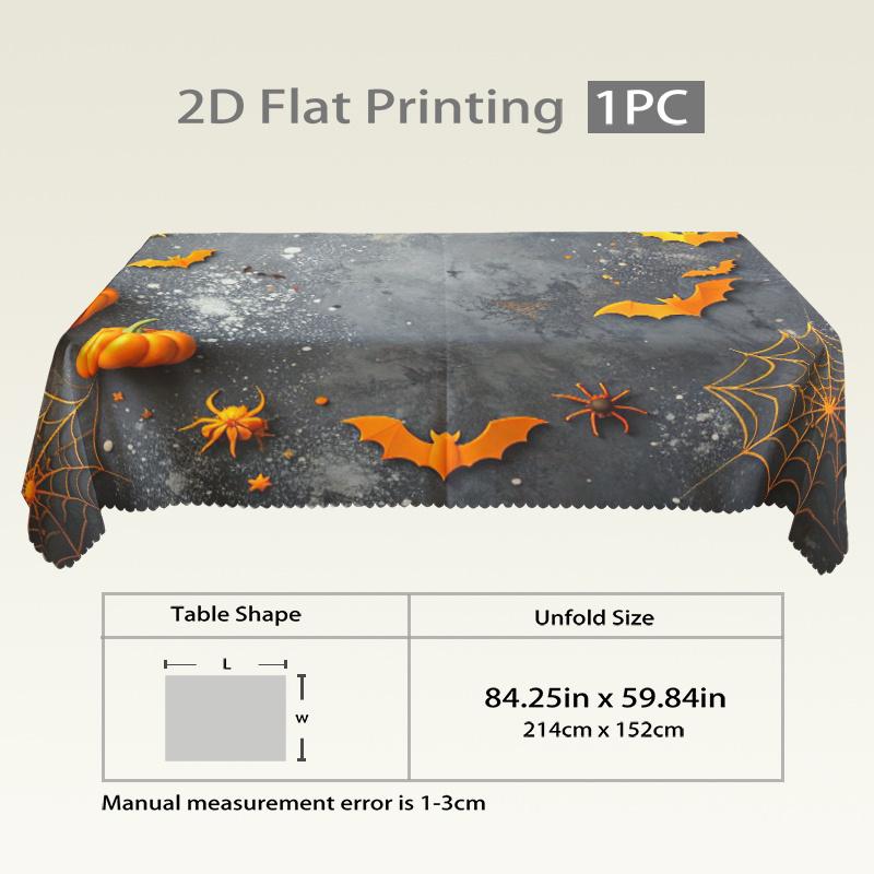 Ein rechteckiger Tischdecke mit gruseligen Festival-Mustern zum Thema Halloween, hergestellt aus Polyester.