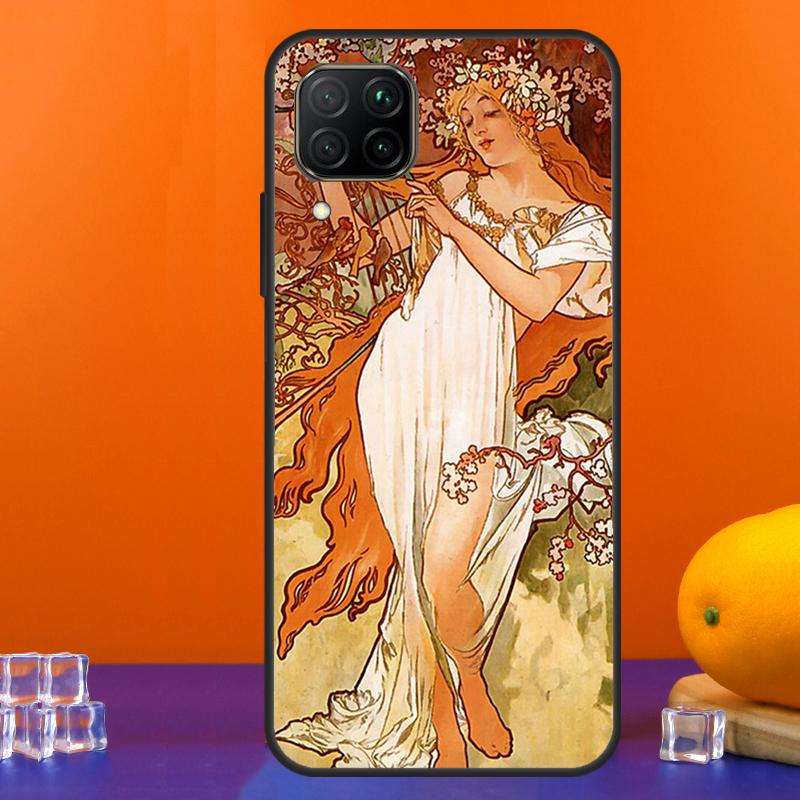 

Vintage Alphonse Mucha Art For Huawei Nova 12s 12i 11i 8i 9 10 SE Y91 Y90 Y60 Y70 Y72 Y61 P20 P40 Lite P30 P60 Pro Case Huawei P30 Lite