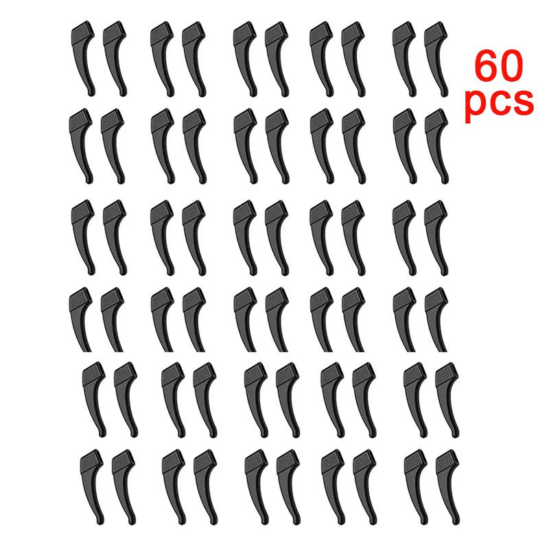 60/20pcs Anti-slip Silicone Ear Grip Glasses Eyeglasses Leg Ear Hook Stopper Bracket Fastener Accessories Eyewear Holder