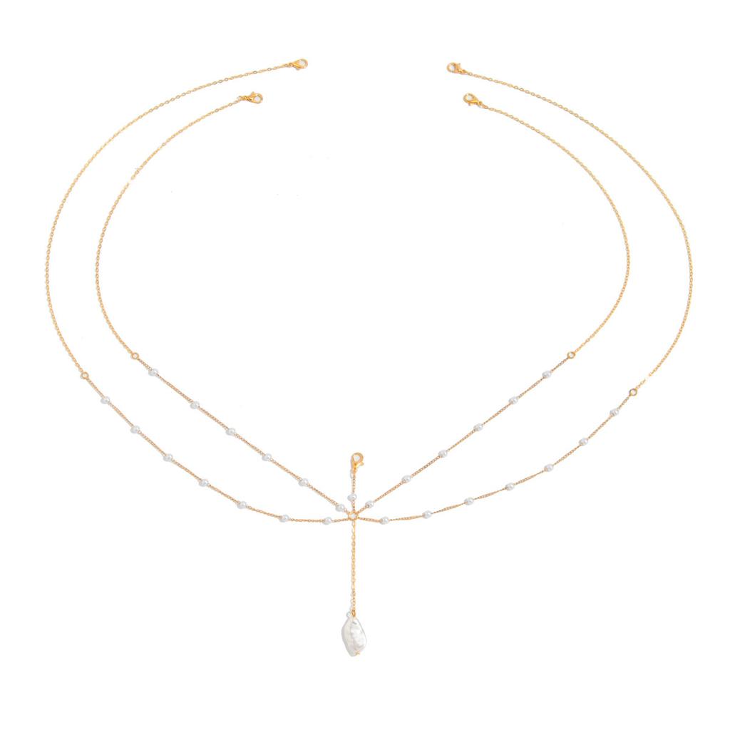 Sexy Holiday Starfish Shell Pendant Body Chain Simple Metal Chain Multi-layer Chest Chain