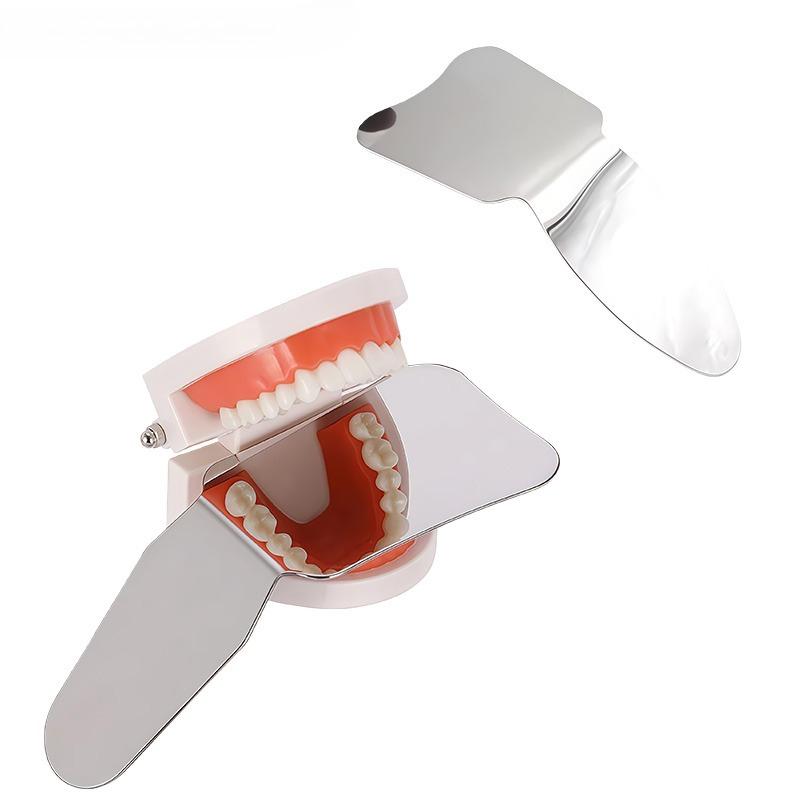 1 Stück Dental Intraoral Edelstahl Reflektor Verdickt Kieferorthopädische Fotografie Doppelseitiger Spiegel Hochtemperaturresistent