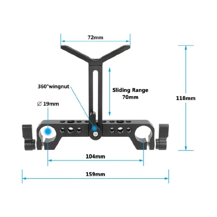 Extended Adjustable Lens Support Bracket With 19mm Rod Clamp For Gimbals Plate Lens System Mount Camera Accessories