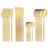 24Pcs Shiny Silver Tableware Stainless Steel Cutlery Set Forks Knives Spoons Kitchen Dinner Set Family Dinnerware Set Service for 6