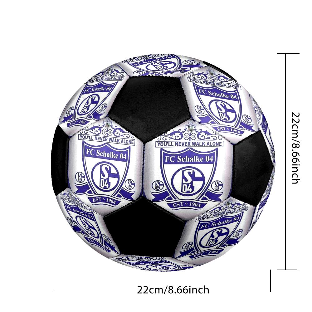 Pallone da Calcetto Indoor Schalke 04 Colorato Cucito a Macchina PVC Misura 5 Pronto per Allenamento di Squadra e Competizione Resistente Alto Rimbalzo Fresco Regalo Sportivo