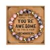Secure Closure Comfort Fit Mixed Material Handmade Bracelet with Accompanying Sentiment Card