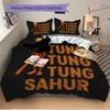 Golden Sahur Celebration Print 3Pcs Bedding Setduvet Cover With 2 Bedropillowcase Home Birthday Gift