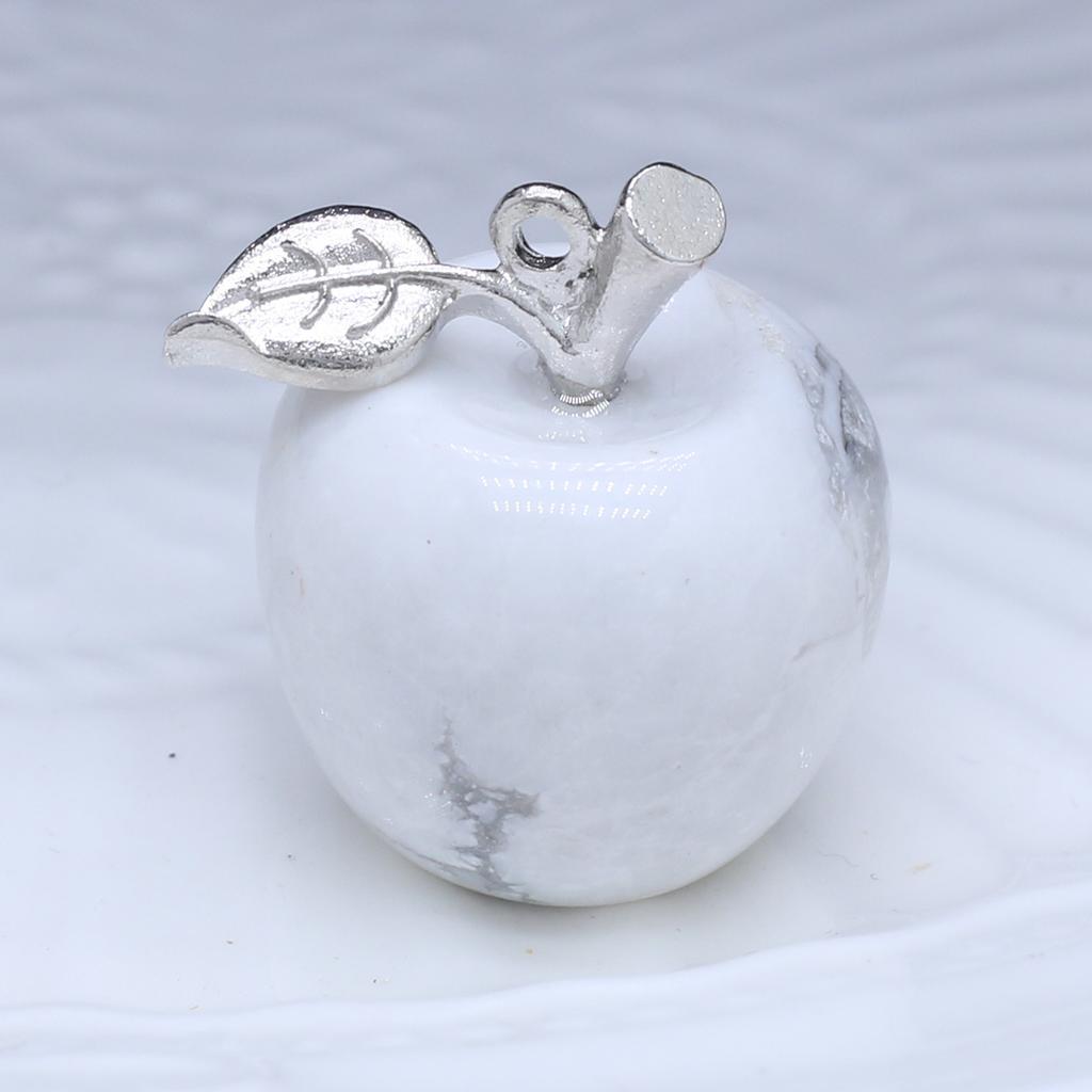 1Pcs Lot Natural Stone Pendant Apple Shape Crystal Rose Quartz Amethyst Agate Opal Charms for Jewelry Making DIY Necklace Accessories 30 Mm