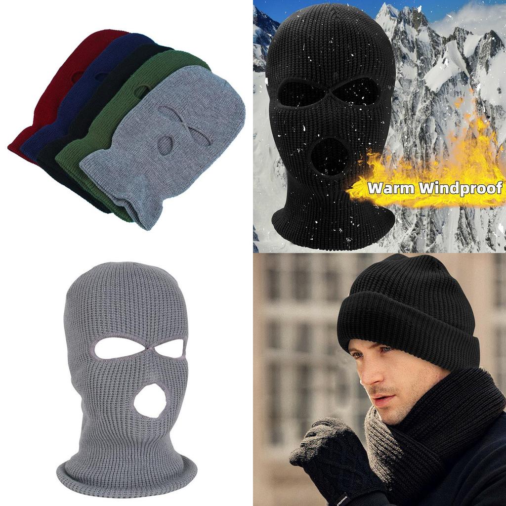 Stylish And Functional Winter Ski Mask For Men And Women With 3 Hole Design