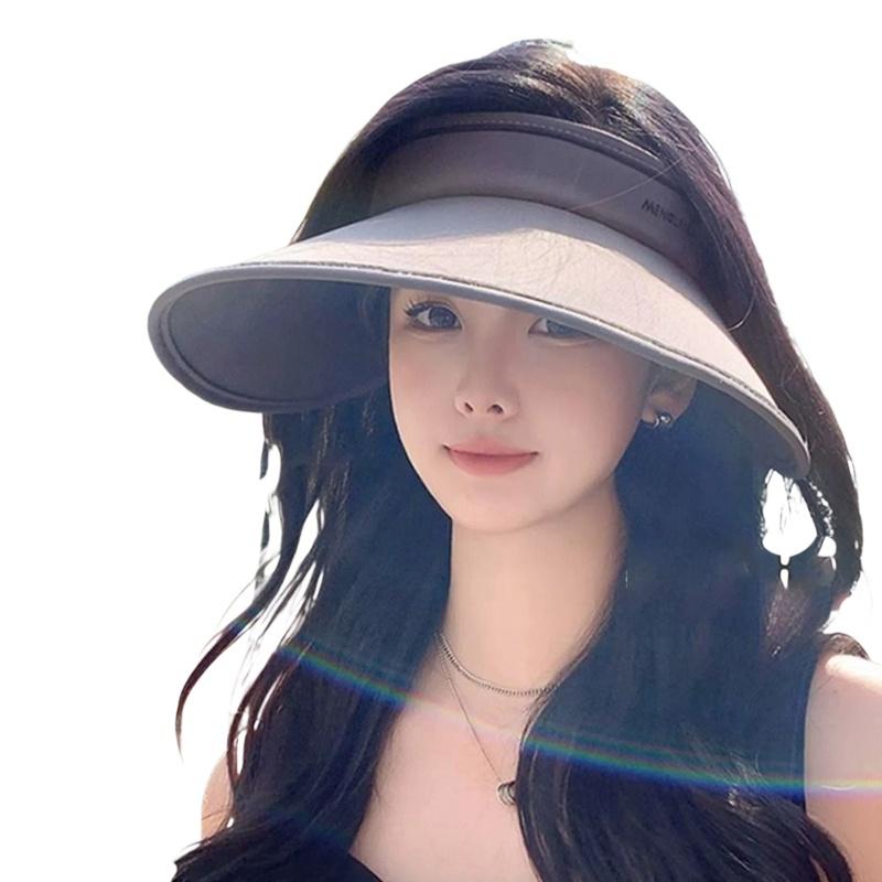 Womens Outdoor Wide Brim Sun Hat Breathable Foldable Summer Beach Hat UV Protection Fishing Hiking Cap Driving Sunshade Hat