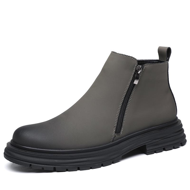 Herren 2023 High-Top Retro Leder Martin Stiefel - Britischer Stil Mid-Cut Arbeitsschuhe